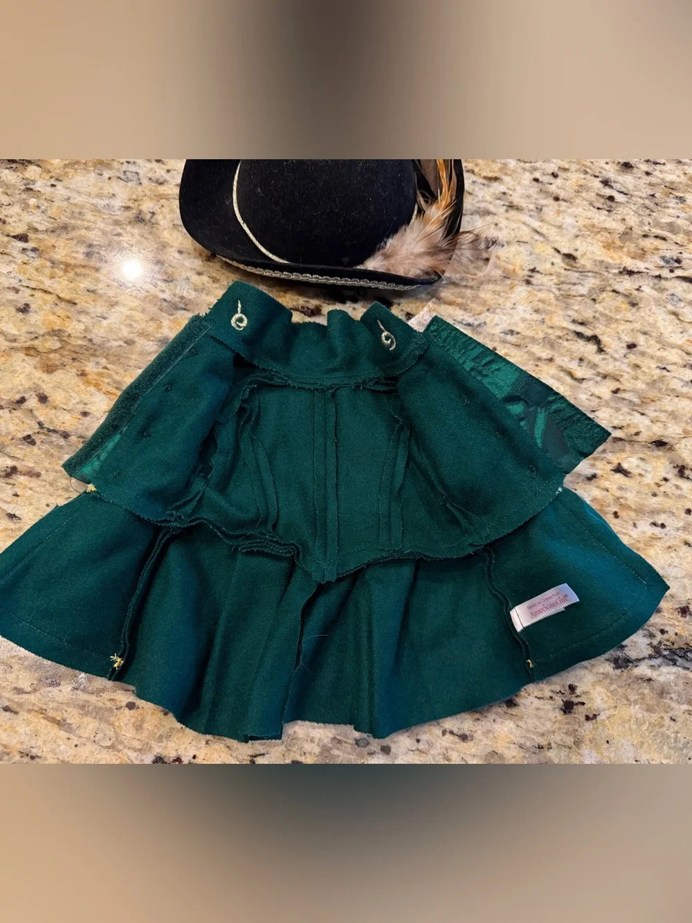 American Girl Felicity's Green Riding Jacket and Hat Retired, EUC